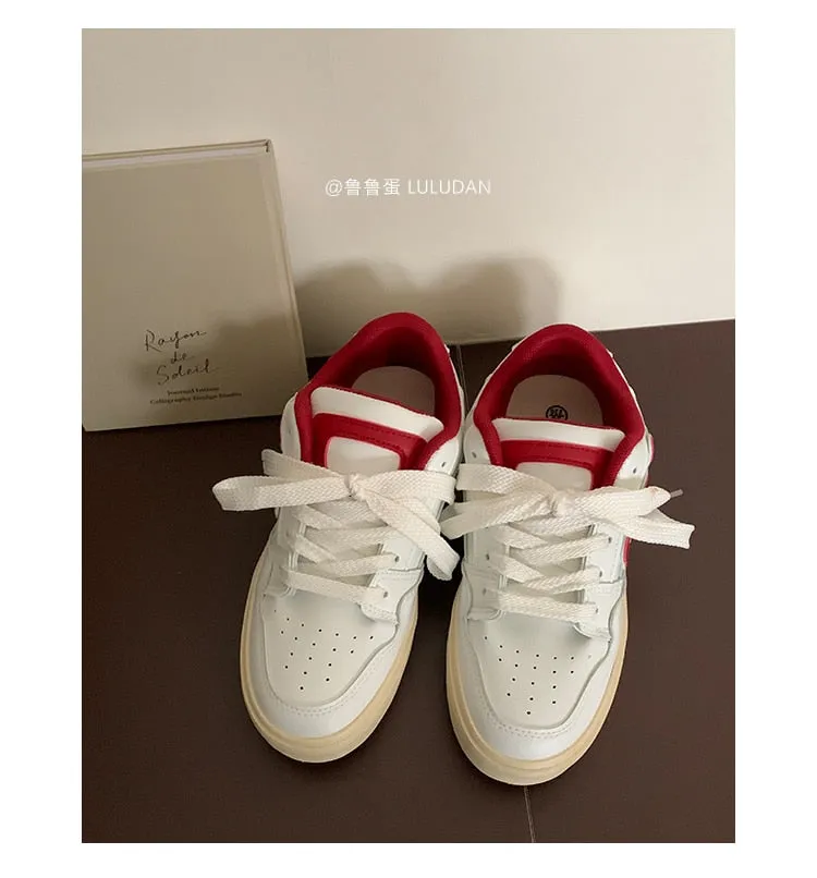 Chicmy INS Brand Leather Women's Sneakers White Platform Casual Lace Up Flats Woman Sports Sneakers Female Vulcanized Shoes 2023 NEW