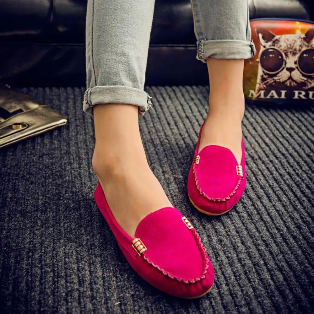 Comfortable Candy Color Slip on Loafers