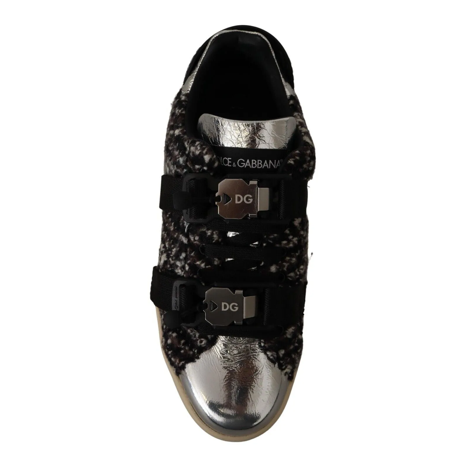 Dolce & Gabbana Silver Elegance Leather Sneakers