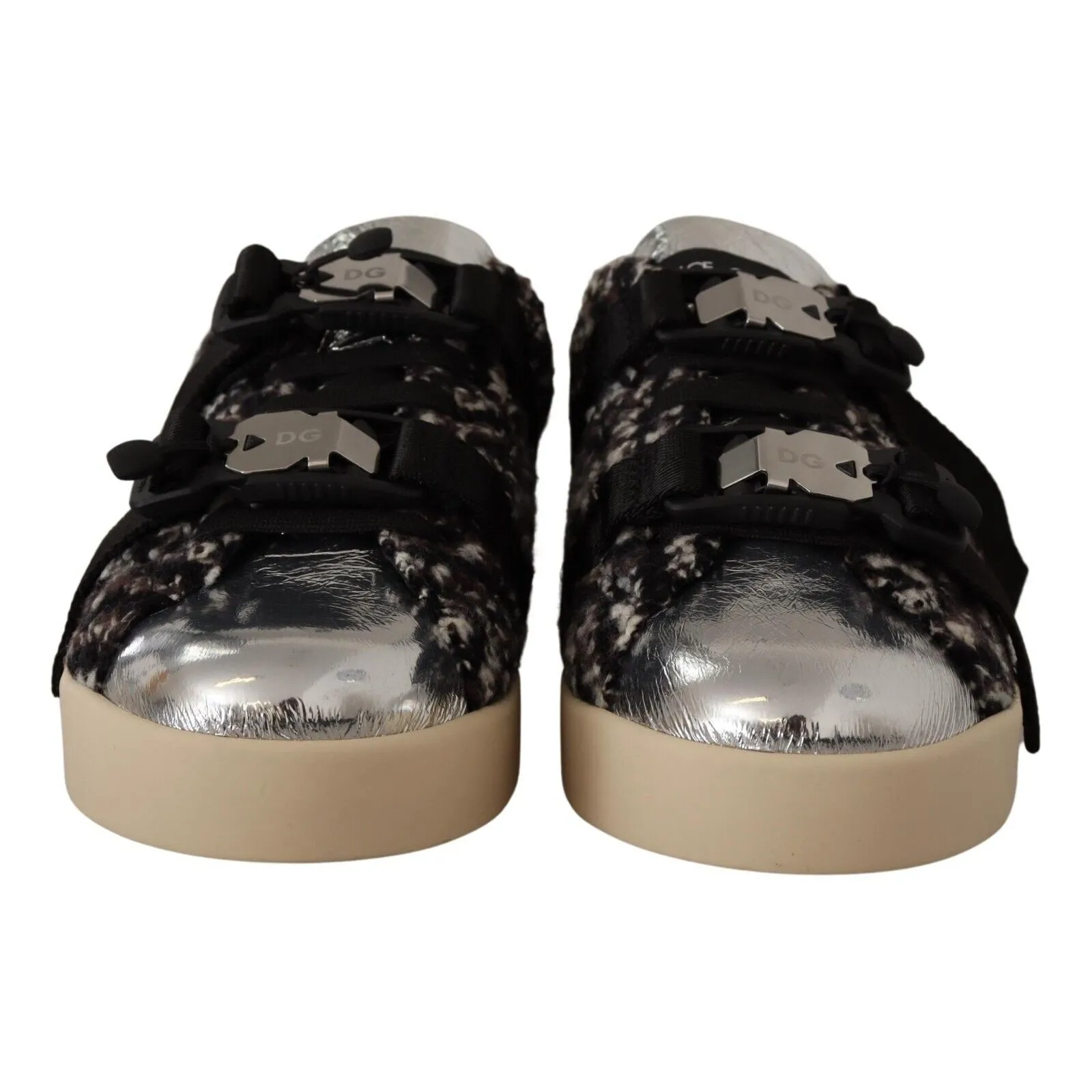 Dolce & Gabbana Silver Elegance Leather Sneakers