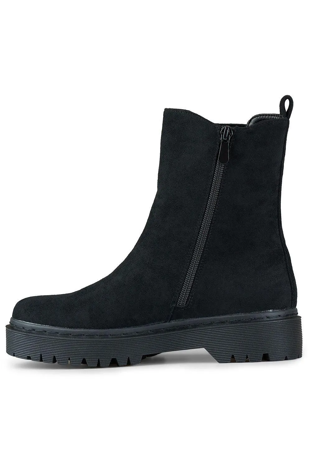 Elegant Black Eco-Suede Winter Boots