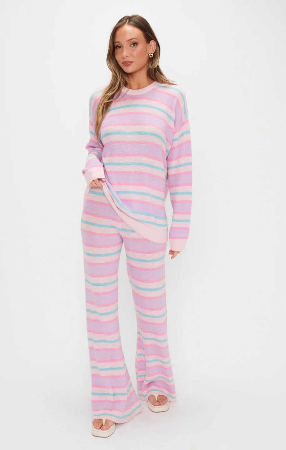 Feel Good Pants ~ Cotton Candy Stripe Knit