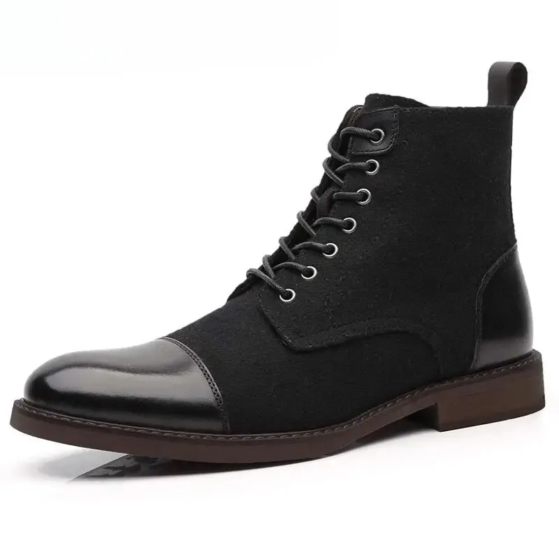 Men's Classic Suede Lace Up Vegan Leather Boots | Eco-Friendly Materials for All Seasons