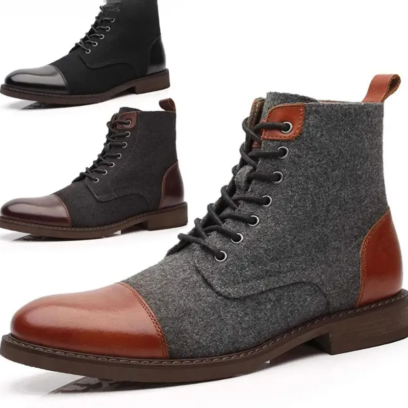 Men's Classic Suede Lace Up Vegan Leather Boots | Eco-Friendly Materials for All Seasons