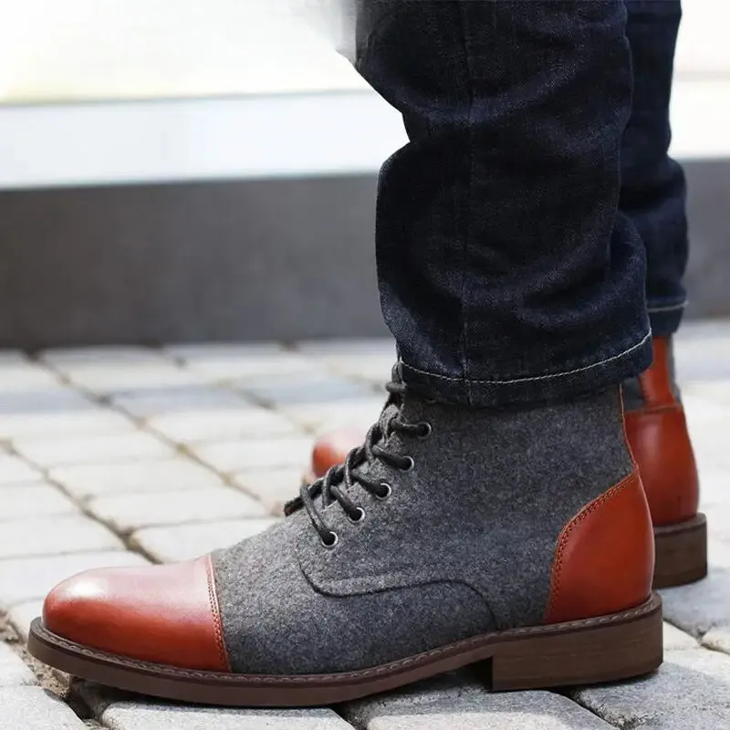 Men's Classic Suede Lace Up Vegan Leather Boots | Eco-Friendly Materials for All Seasons