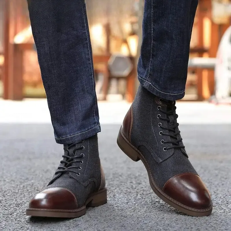 Men's Classic Suede Lace Up Vegan Leather Boots | Eco-Friendly Materials for All Seasons