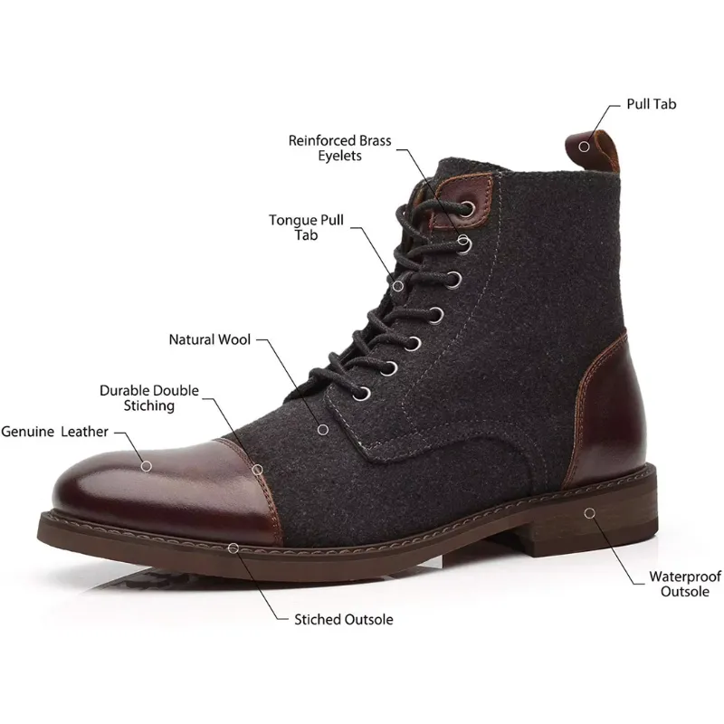 Men's Classic Suede Lace Up Vegan Leather Boots | Eco-Friendly Materials for All Seasons