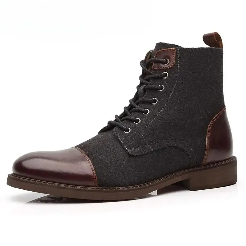 Men's Classic Suede Lace Up Vegan Leather Boots | Eco-Friendly Materials for All Seasons