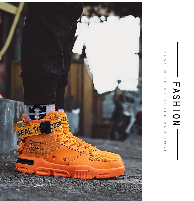 Men's Fashion Outdoor Orange Sneakers