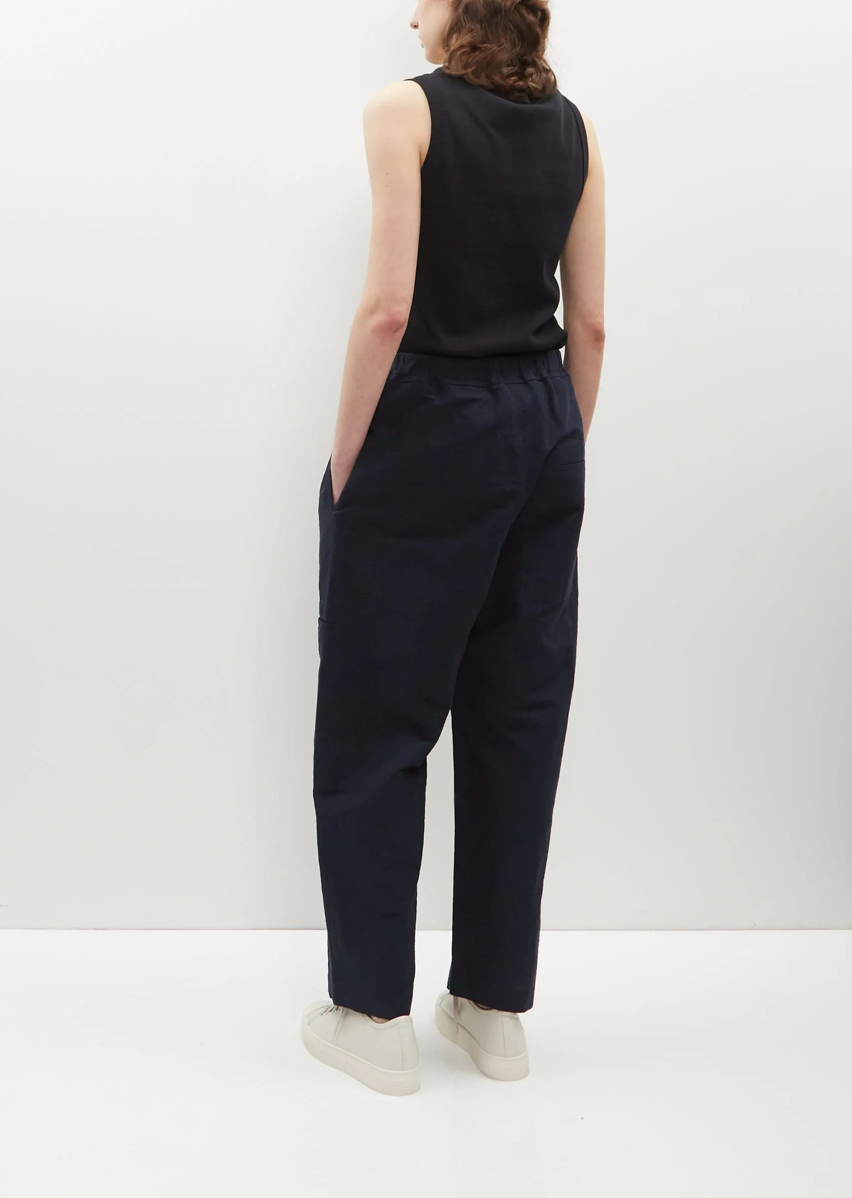 Pluck Linen-Cotton Pants