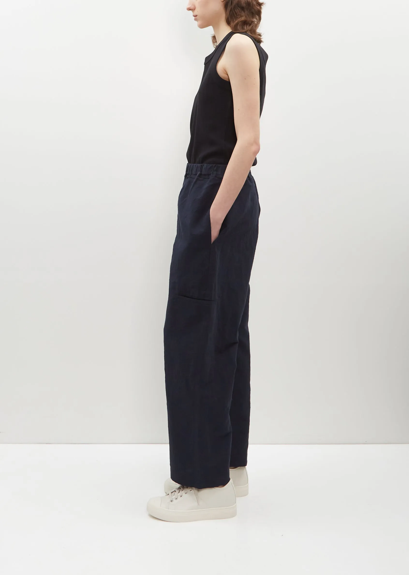 Pluck Linen-Cotton Pants