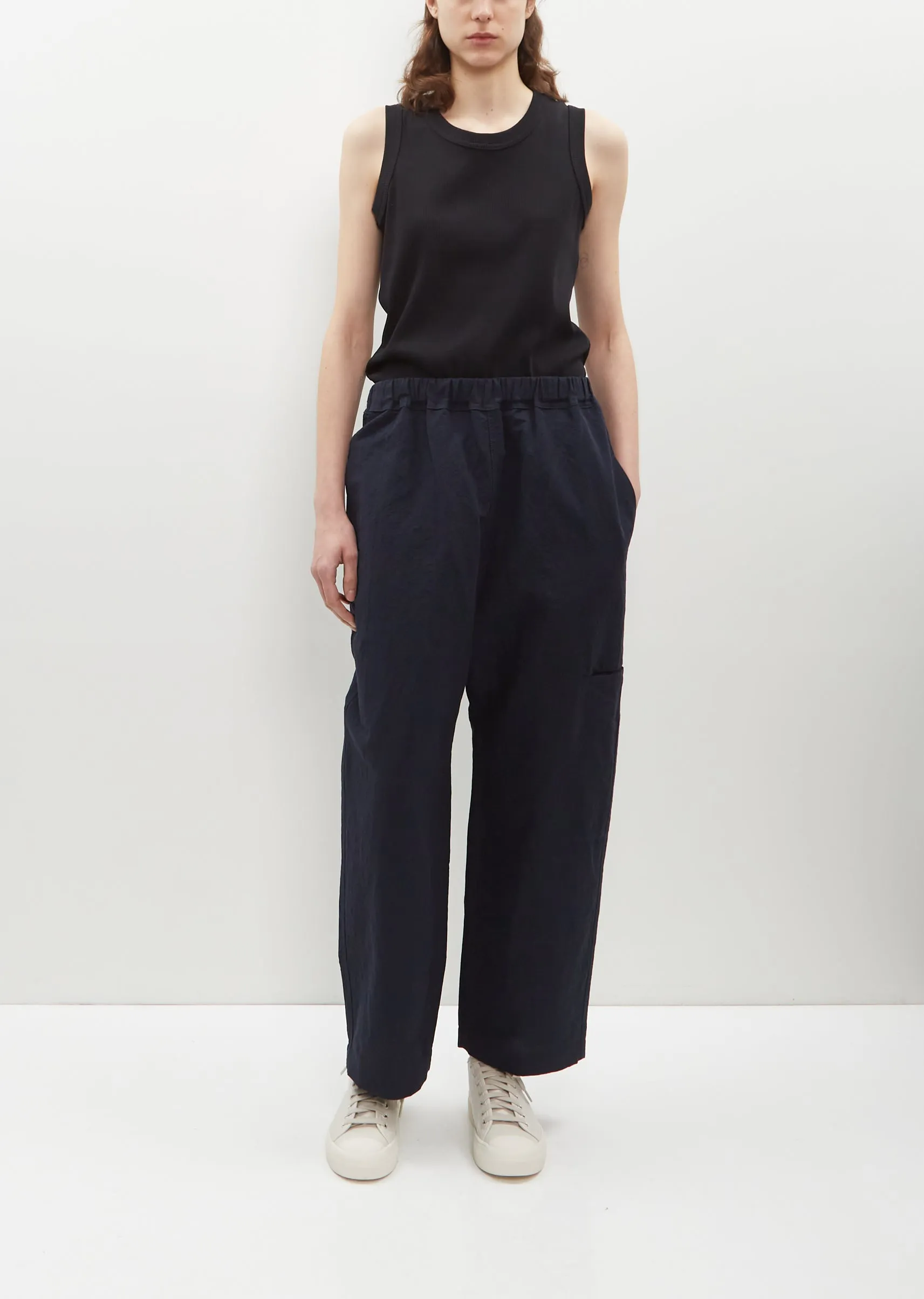 Pluck Linen-Cotton Pants