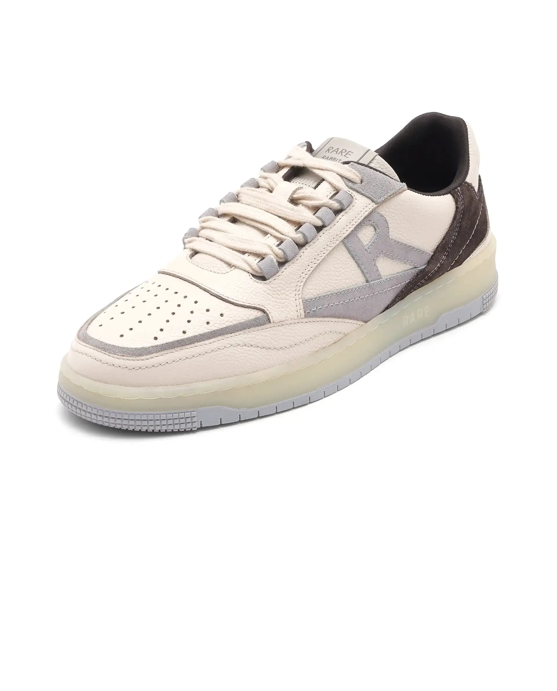 Rare Rabbit Men's Amur Off White Plain Shoes