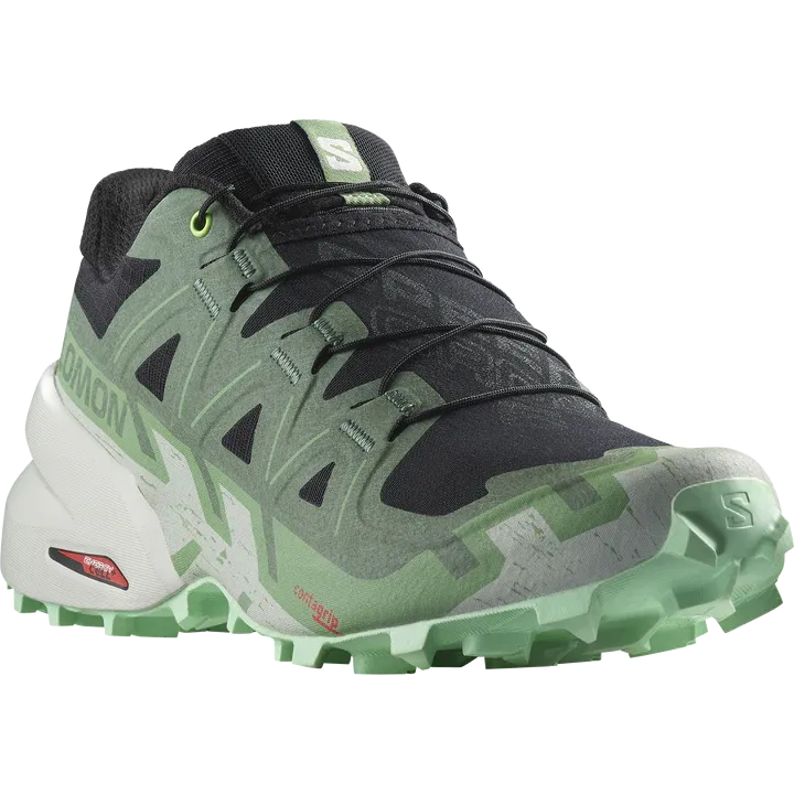 Salomon Speedcross 6 Shoes (Women's) Black / Laurel Wreath / Green Ash