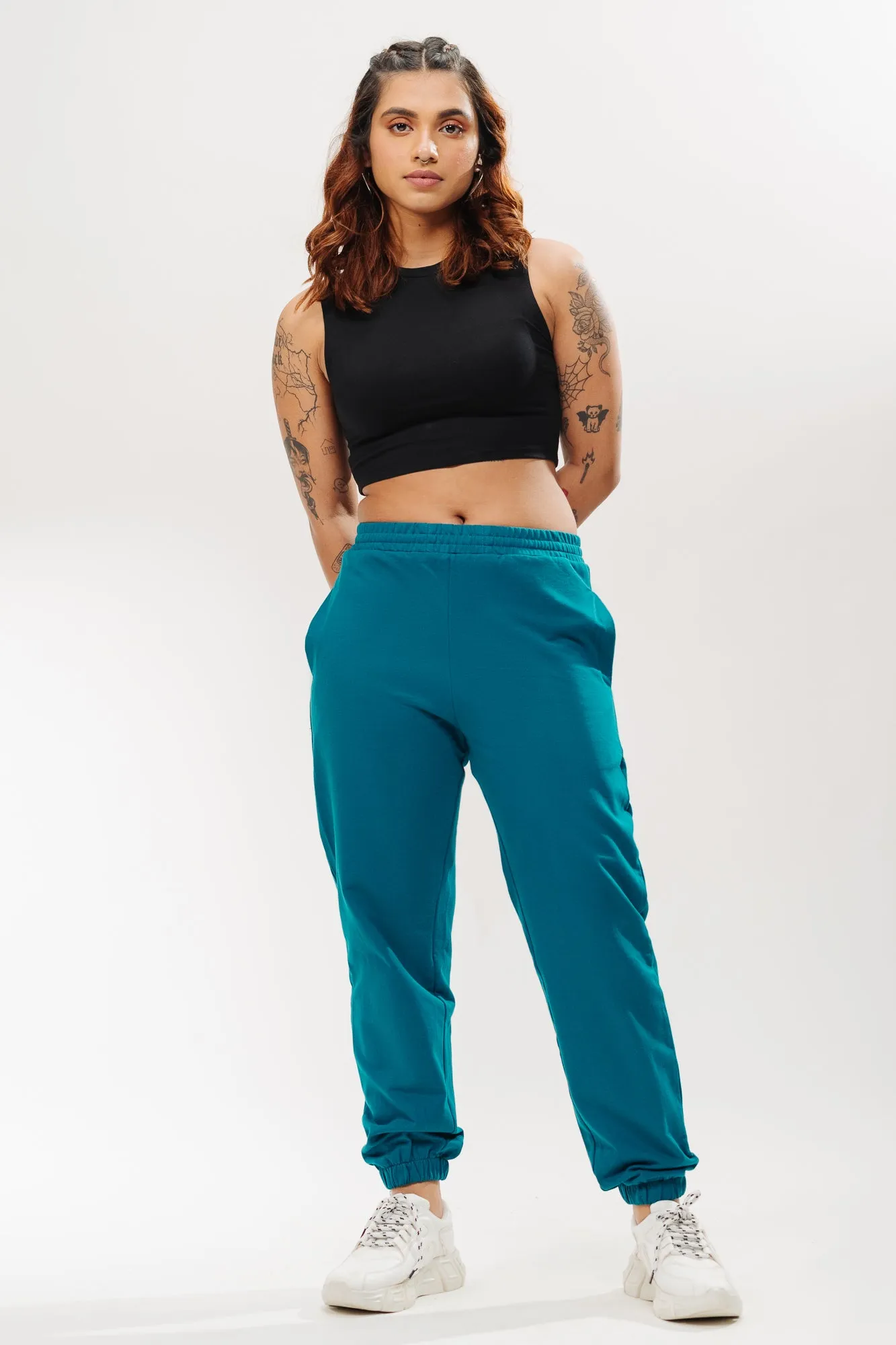 Teal Cotton Joggers