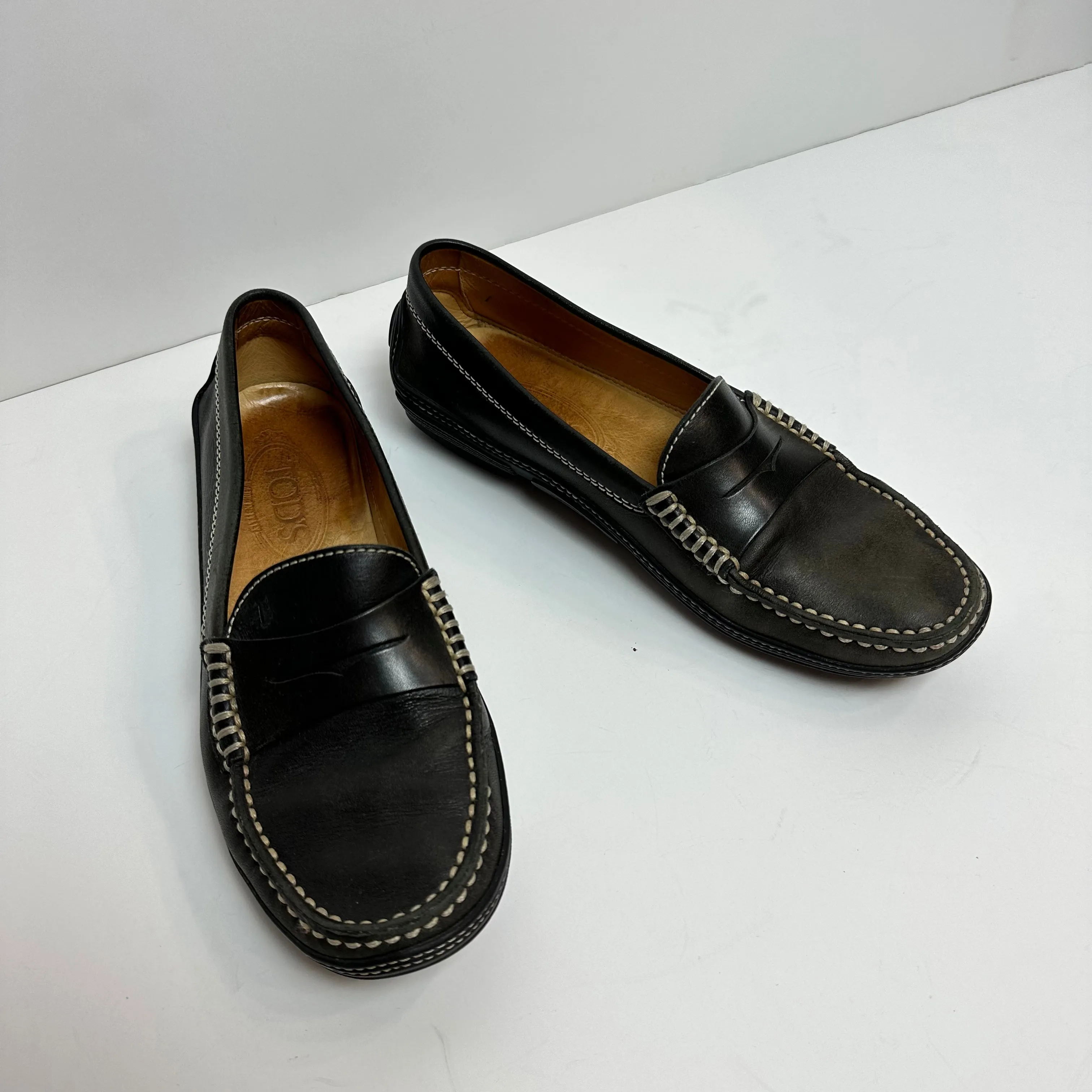 Tods Loafer Gommino Black Leather Slip On 36