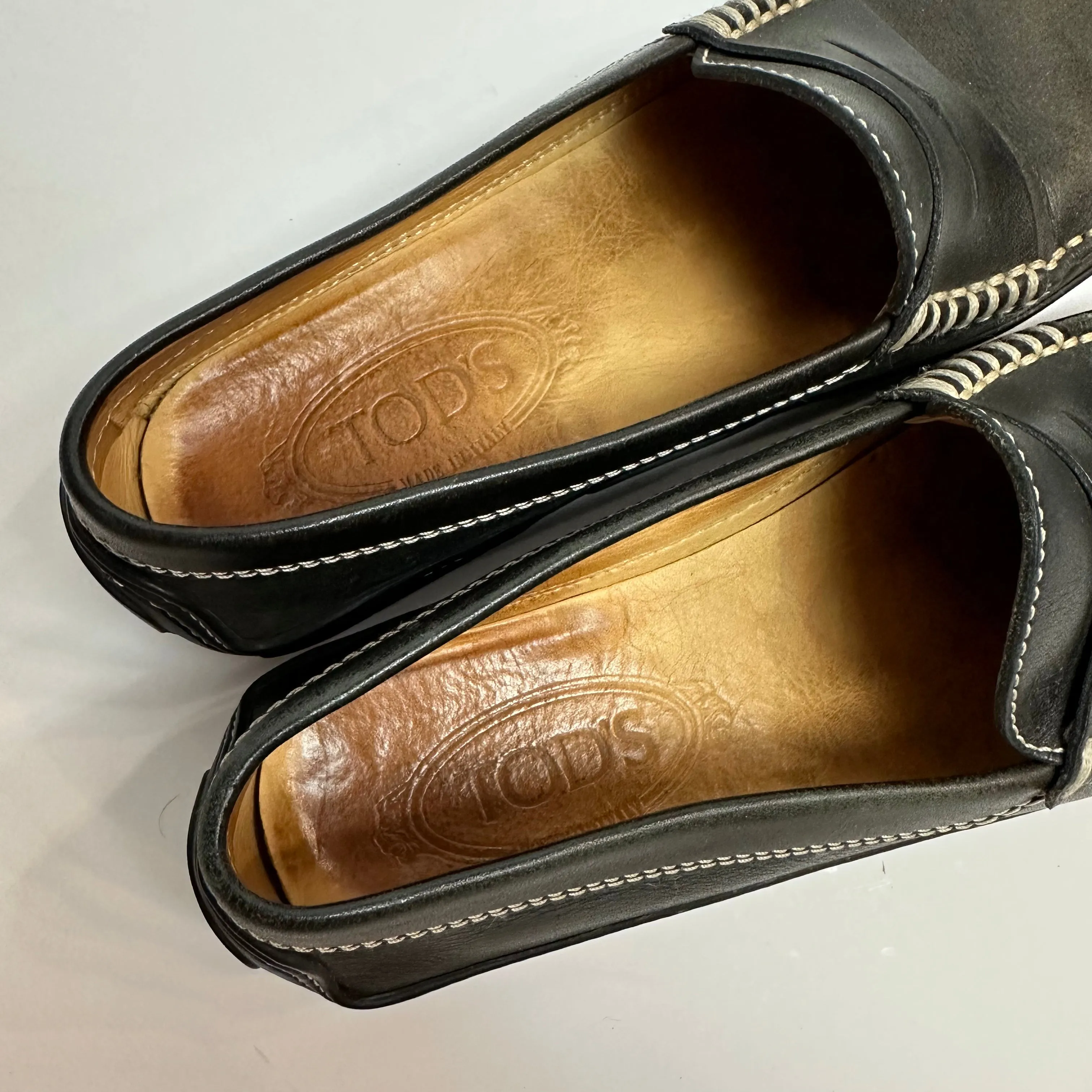 Tods Loafer Gommino Black Leather Slip On 36