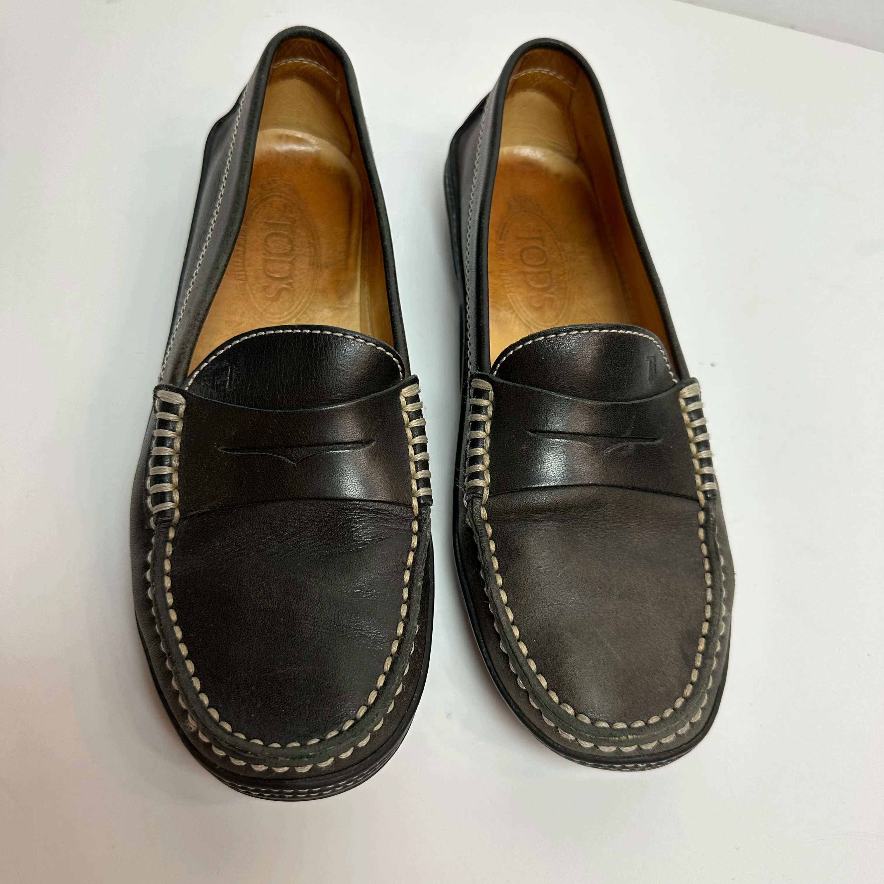 Tods Loafer Gommino Black Leather Slip On 36