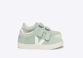 Veja Kids Chromefree Leather Velcro Esplar - Nubuck Matcha/White