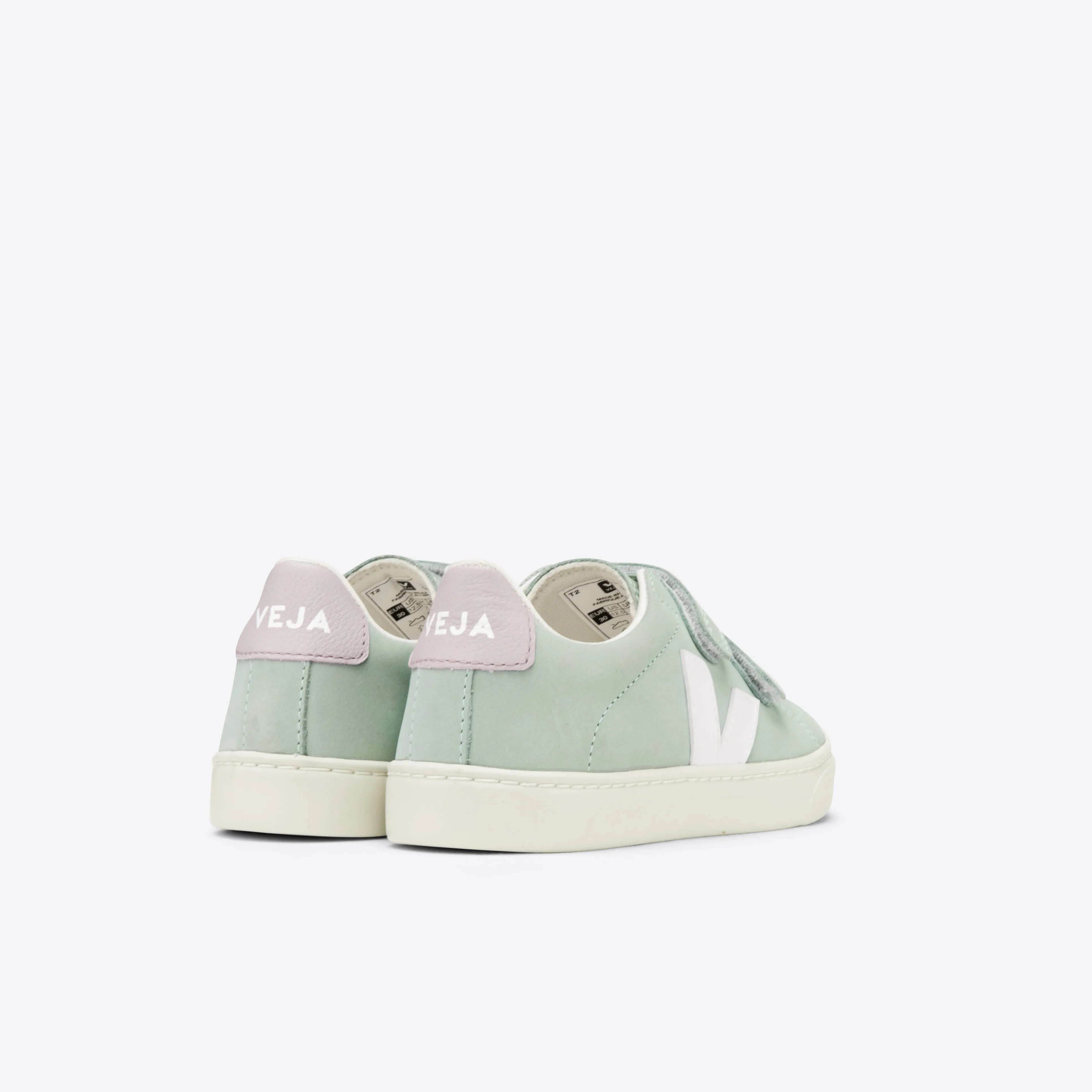 Veja Kids Chromefree Leather Velcro Esplar - Nubuck Matcha/White