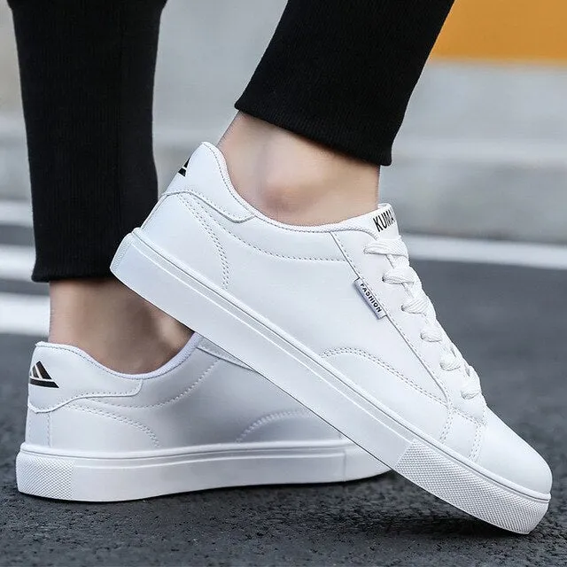 white sneakers men flats sport shoes 2020