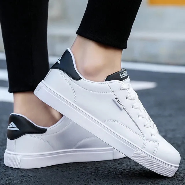 white sneakers men flats sport shoes 2020