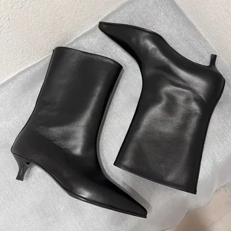 Women's Pointed Toe Ankle Boots Kitten Heels Autumn Winter Fashion