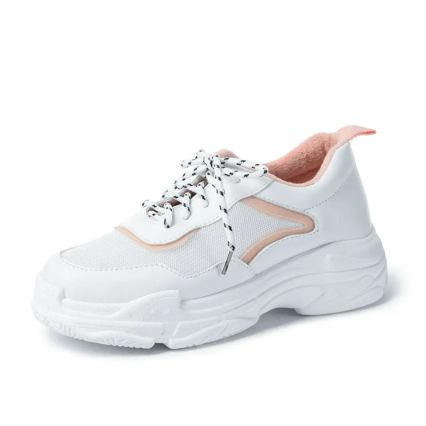 Women's Spring/Autumn Casual PU Leather Lace-Up Sneakers