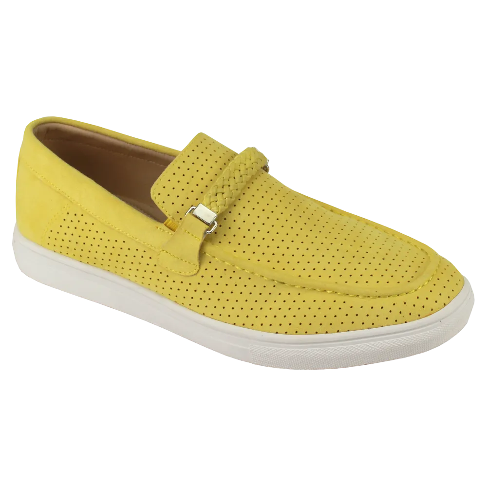 Yellow Men's Casual Slip-On Loafers Shoes Suede  Material Summer shoes